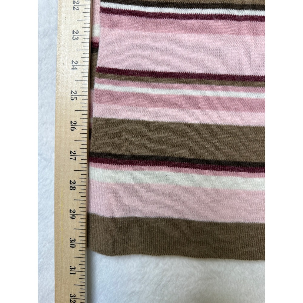 Aeropostale Scarf OS Pink Brown Striped Y2K Knit Acrylic 0997 - Picture 7 of 8